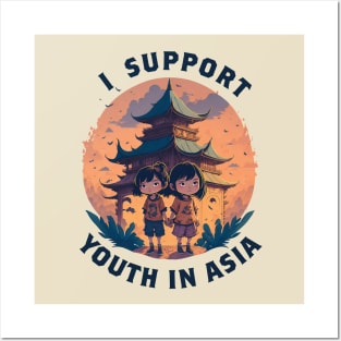 Funny Pun Shirt - I Support Youth In Asia Posters and Art